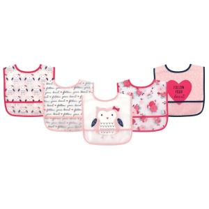image:imageHudson Baby Unisex Baby Waterproof PEVA Bibs Latte One SizeOwl