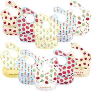 image:imageHudson Baby Unisex Baby Waterproof Polyester Bibs Veggies FeederVeggies