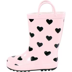 image:imageHudson Baby Unisex Baby and Toddler Rain BootsPink Black Heart