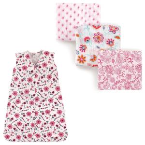 image:imageMuslin Swaddle Blanket 3Pack amp Wearable Cotton Jersey Sleeping BagFloralBotanical