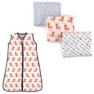 image:imageMuslin Swaddle Blanket 3Pack amp Wearable Muslin Sleeping BagFoxes