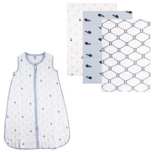 image:imageMuslin Swaddle Blanket 3Pack amp Wearable Muslin Sleeping BagWhaleAnchor