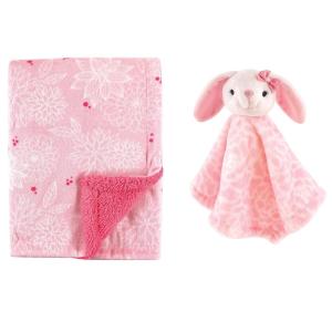 image:imagePlush Blanket with Security BlanketFloralPink Bunny