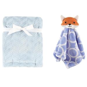 image:imagePlush Blanket with Security BlanketHerringboneBlue Fox