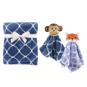 image:imagePlush Blanket with Security Blankets 2PackBoy MonkeyBoy Fox
