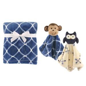 image:imagePlush Blanket with Security Blankets 2PackBoy MonkeyBoy Owl