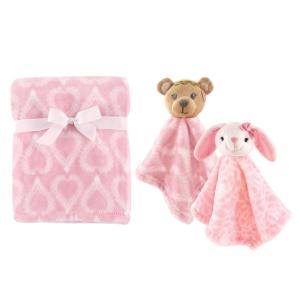 image:imagePlush Blanket with Security Blankets 2PackGirl BearPink Bunny