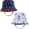 image:imageHudson Baby Unisex Baby 4Pc Sun Protection Hat Ice Cream Dot Lemon Stripe 1224 MonthsCritters Plaid Anchor Lobster