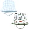 image:imageHudson Baby Unisex Baby 4Pc Sun Protection Hat Ice Cream Dot Lemon Stripe 1224 MonthsCritters Plaid Anchor Lobster