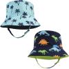 image:imageHudson Baby Unisex Baby 4Pc Sun Protection Hat Ice Cream Dot Lemon Stripe 1224 MonthsDino Stripe Dinosaur Palm Tree