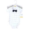 image:imageHudson Baby Unisex Baby Cotton Bodysuits Plaid Little Man Polo 1824 Months