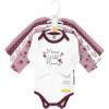 image:imageHudson Baby Unisex Baby Cotton BodysuitsPlum Wildflower
