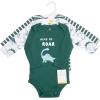 image:imageHudson Baby Unisex Baby Cotton LongSleeve Bodysuits 3PackHear Me Roar Dino