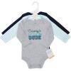 image:imageHudson Baby Unisex Baby Cotton LongSleeve Bodysuits 3PackLittle Dude Dino
