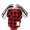 image:imageHudson Baby Unisex Baby Thermal Long Sleeve Bodysuits SnowflakeBuffalo Plaid Moose