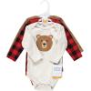 image:imageHudson Baby babyboys Cotton Longsleeve Bodysuits 3packBrown Bear