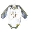image:imageHudson Baby babyboys Cotton Longsleeve Bodysuits 3packCozy Woodland Friends Green