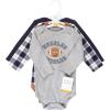 image:imageHudson Baby babyboys Cotton Longsleeve Bodysuits 3packFootball Huddles