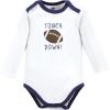 image:imageHudson Baby babyboys Cotton Longsleeve Bodysuits 3packGray Football Buddy
