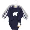 image:imageHudson Baby babyboys Cotton Longsleeve Bodysuits 3packPolar Bear