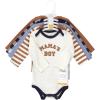 image:imageHudson Baby babyboys Cotton Longsleeve Bodysuits 5packBrown Navy Mamas Boy