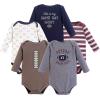 image:imageHudson Baby babyboys Cotton Longsleeve Bodysuits 5packGray Football