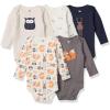image:imageHudson Baby babyboys Cotton Longsleeve Bodysuits 5packGray Forest