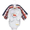image:imageHudson Baby babyboys Cotton Longsleeve Bodysuits 5packPumpkin Pie