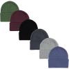 image:imageHudson Baby Baby 6pc Knit Cuffed BeanieGreen Burgundy Bijou Blue