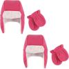 image:imageHudson Baby Cozy Warm Toddler Hat and Mitten SetDark Pink Fleece