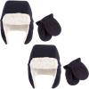 image:imageHudson Baby Cozy Warm Toddler Hat and Mitten SetNavy Fleece