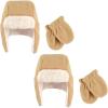 image:imageHudson Baby Cozy Warm Toddler Hat and Mitten SetTan Fleece