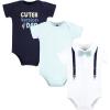 image:imageHudson Baby Infant Boy Cotton Bodysuits Mint Navy Cuter Version 03 Months