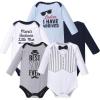 image:imageHudson Baby Unisex Baby Long Sleeve Cotton Bodysuits Handsome Little Man Long Sleeve 5 Pack 03 Months 3M