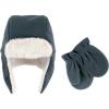 image:imageHudson Baby Unisex Fleece Trapper Hat and Mitten SetCoronet Blue Toddler