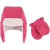 image:imageHudson Baby Unisex Fleece Trapper Hat and Mitten SetDark Pink Toddler