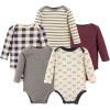 image:imageHudson Baby babyboys Cotton Longsleeve Bodysuits 5packBurgundy Football