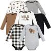 image:imageHudson Baby babyboys Cotton Longsleeve Bodysuits 7packWild Buffalo