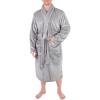 image:imageHudson Collections Mens and Unisex Shawl Collar Plush Robe Sleepwear Gray SmallMedium SM