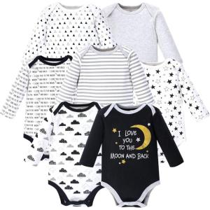 image:imageHudson Baby Baby Cotton Longsleeve Bodysuits 7packMoon and Back