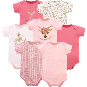 image:imageHudson Baby Baby Girls Cotton Bodysuits 7packFloral Deer