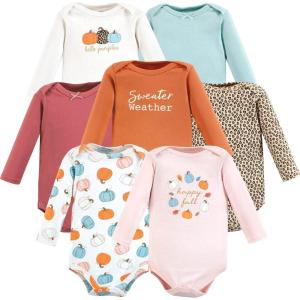 image:imageHudson Baby Baby Girls Cotton Longsleeve Bodysuits 7packHappy Fall