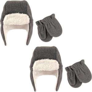 image:imageHudson Baby Cozy Warm Toddler Hat and Mitten SetCharcoal Fleece