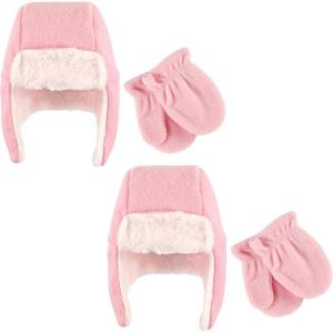 image:imageHudson Baby Cozy Warm Toddler Hat and Mitten SetLight Pink Fleece