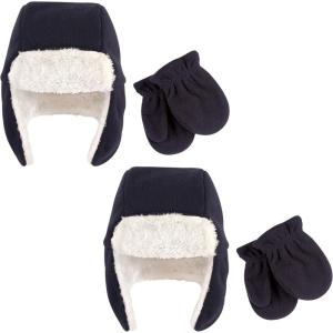 image:imageHudson Baby Cozy Warm Toddler Hat and Mitten SetNavy Fleece