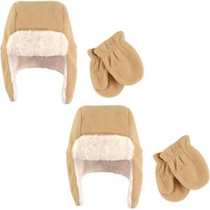 image:imageHudson Baby Cozy Warm Toddler Hat and Mitten SetTan Fleece