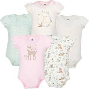 image:imageHudson Baby Infant Girls Cotton Bodysuits 5PackEnchanted Forest