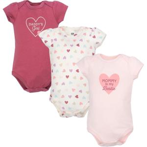 image:imageHudson Baby Unisex Baby Cotton Bodysuits 3PackMom Dad Heart Confetti