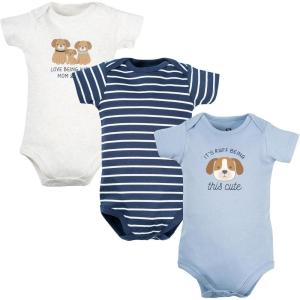 image:imageHudson Baby Unisex Baby Cotton Bodysuits 3PackRough Being Cute Dog