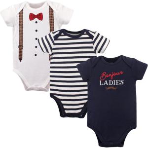 image:imageHudson Baby Unisex Baby Cotton Bodysuits Bonjour 3Pack 36 Months